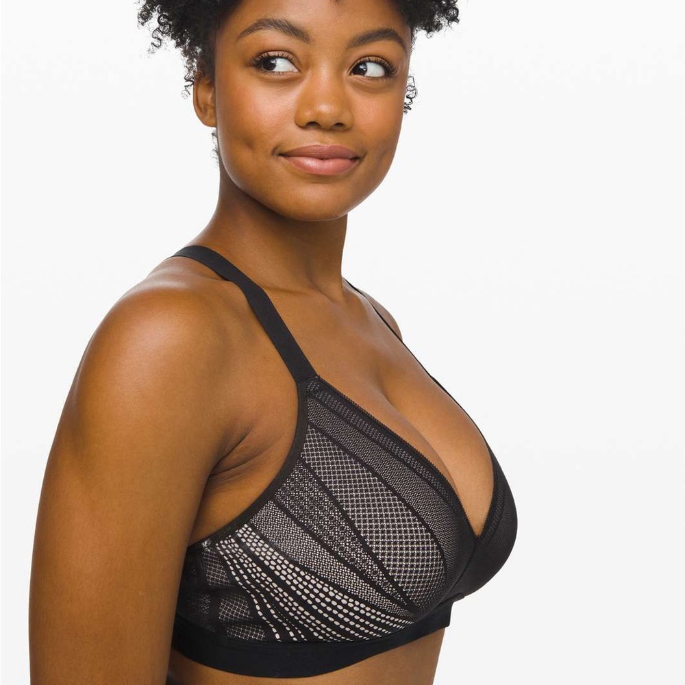 Lululemon Awake to Lace Bra in Black and Barely Beige